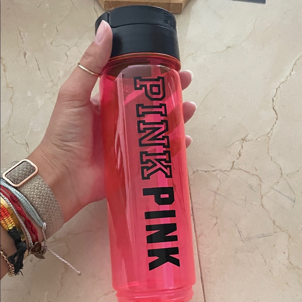 PINK Victoria's Secret Hot Pink Bottle with Black Lid
